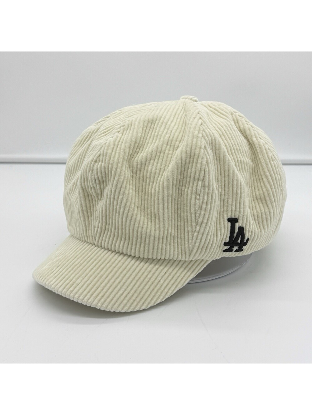 MLB Los Angeles Dodgers Corduroy Newsboy Cap Cream Korea Version OSFA Fashion